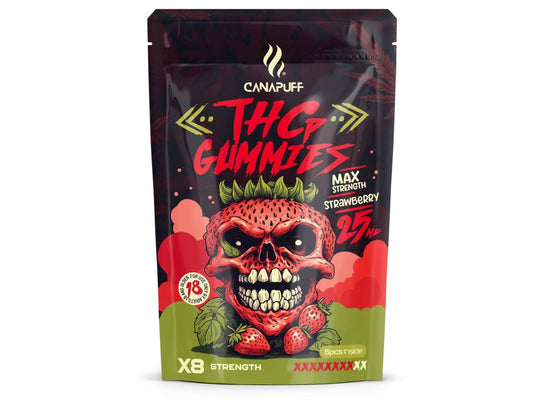 HHC Shop24 Canapuff - THCp Gummies - Strawberry 5 Stk. (25 mg/Stück) Canalogy s.r.o.